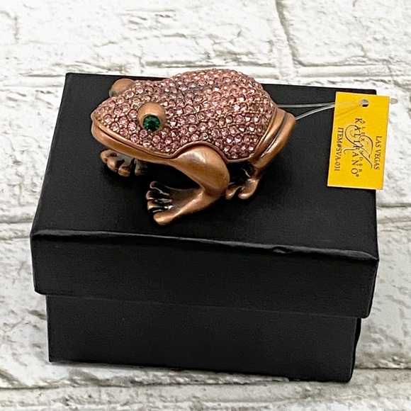 NWT Alexander Kalifano Jeweled Frog Trinket Box - Picture 2 of 9